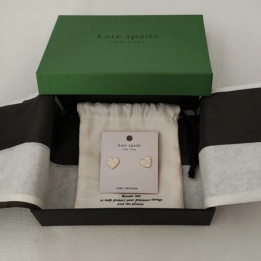 New Kate Spade Heart Earrings Set
